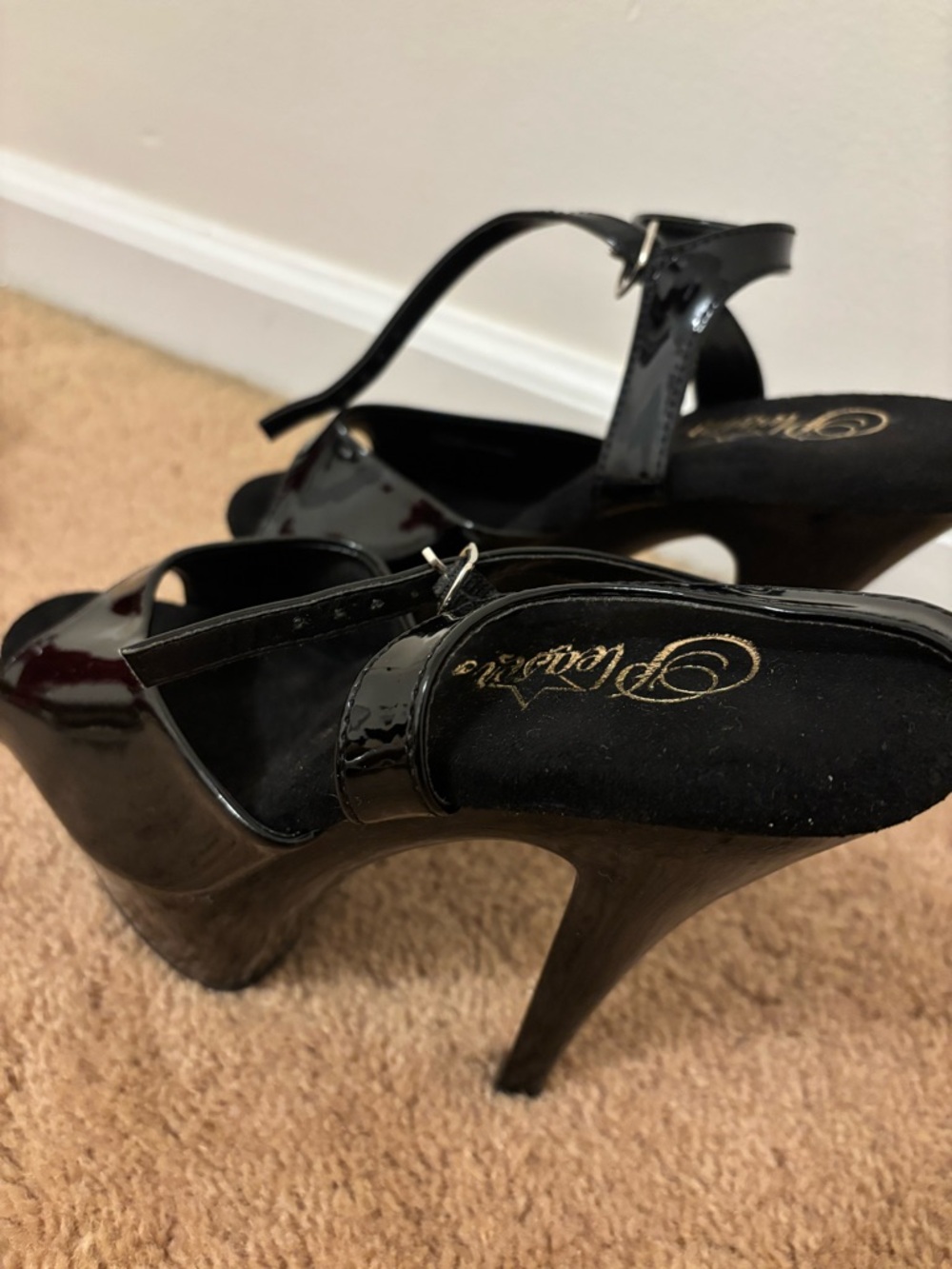 Black Pleaser Platform 6 inch Heels
